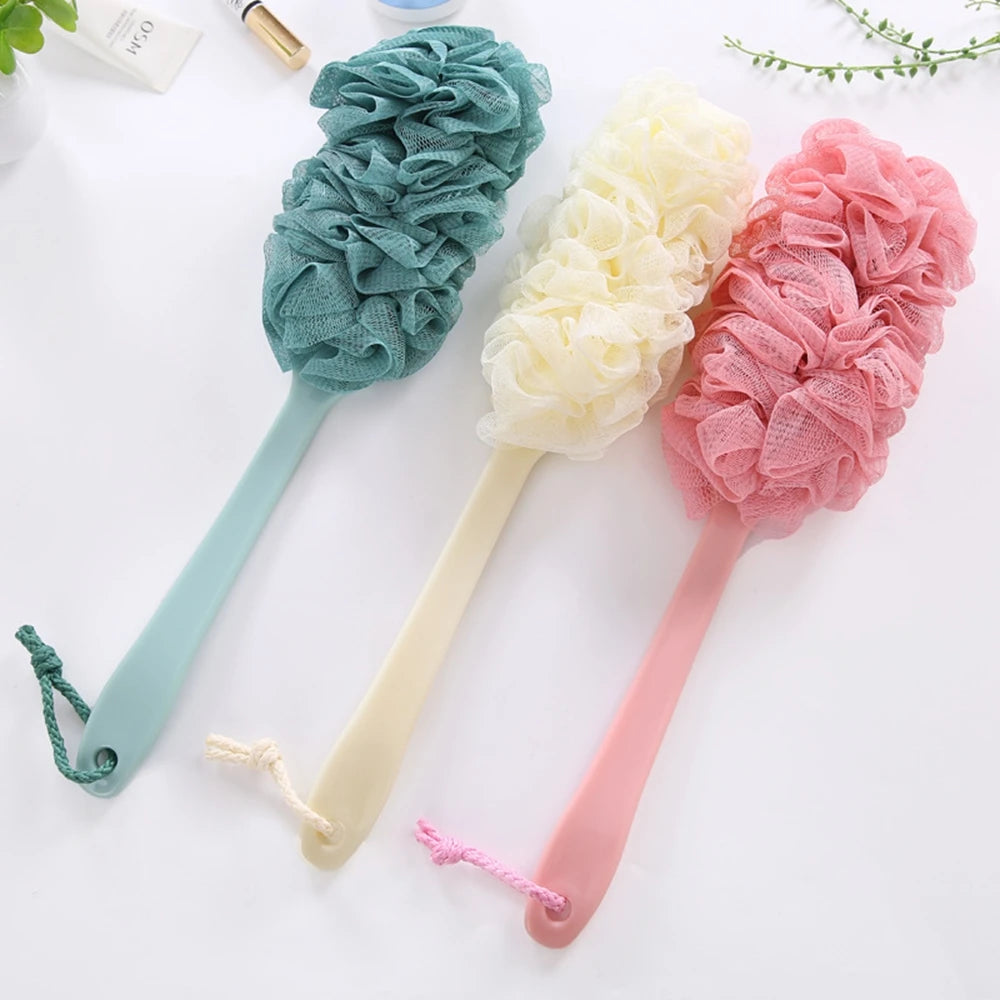 Back Scrubber for Shower Long Handle Bath Body Brush Soft Nylon Mesh Sponge for Shower Stick for Men Women Exfoliating Brush