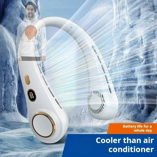 Portable Bladeless Neck Fan – USB Rechargeable Personal Cooler ARWELLNESS