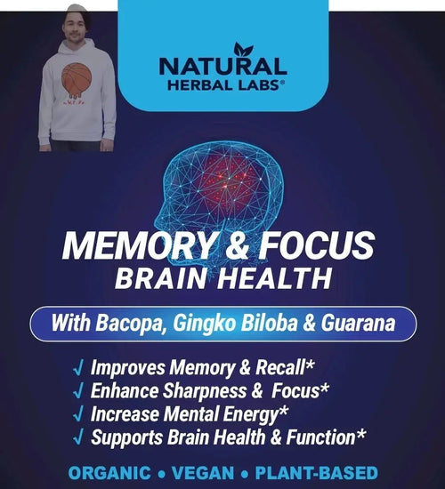 Organic Memory & Focus Herbal Tonic – Bacopa, Ginkgo Biloba, Guarana | Natural Brain Health & Mental Clarity Support VeggieVerve