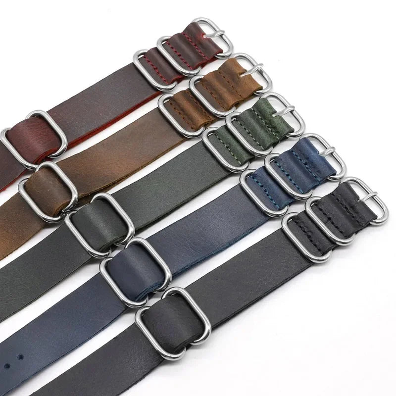 Vintage Genuine Leather Watch Band – 18mm / 20mm / 22mm