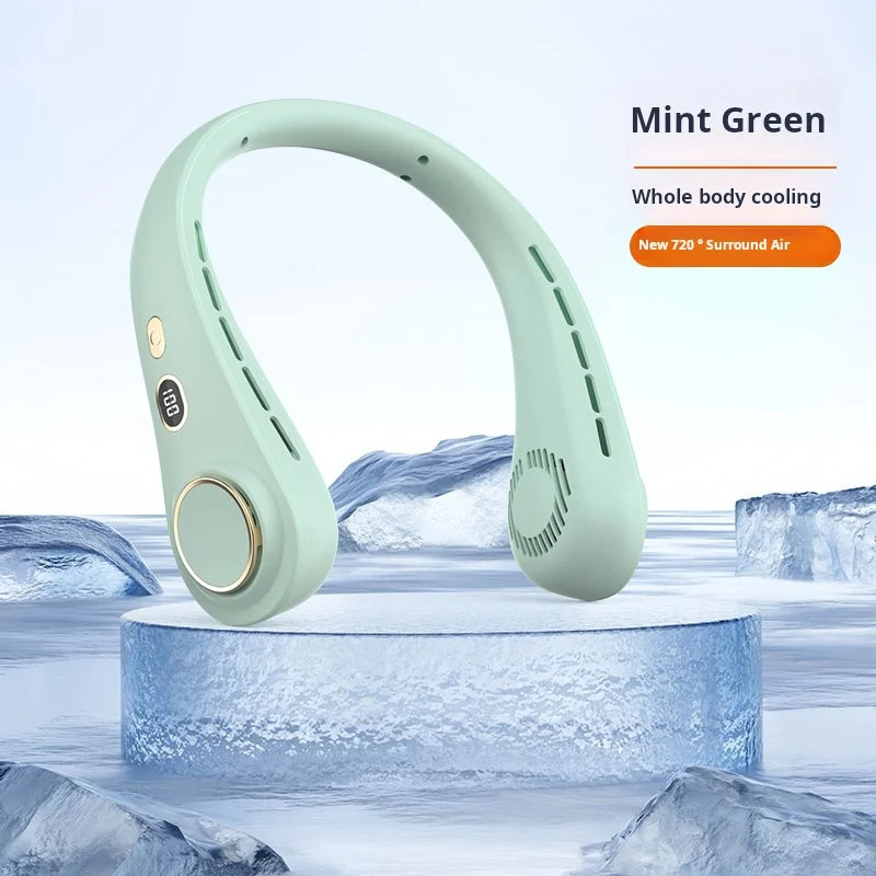 H9 Portable Neck Fan Essential for Home Travel Life Lazy Person's Hanging Neck Fan Compact Personal Cooling Device