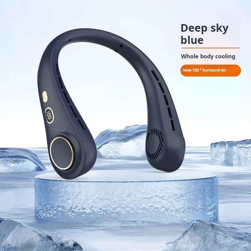 H9 Portable Neck Fan Essential for Home Travel Life Lazy Person's Hanging Neck Fan Compact Personal Cooling Device