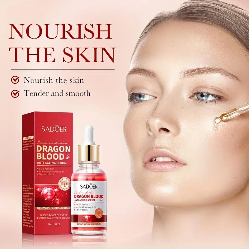 Lingzhi & Dragon Blood Skincare Set: Hydrating Cream, Serum & BB Cream, Natural Extract, Gentle Care for All Skin Types - Men &