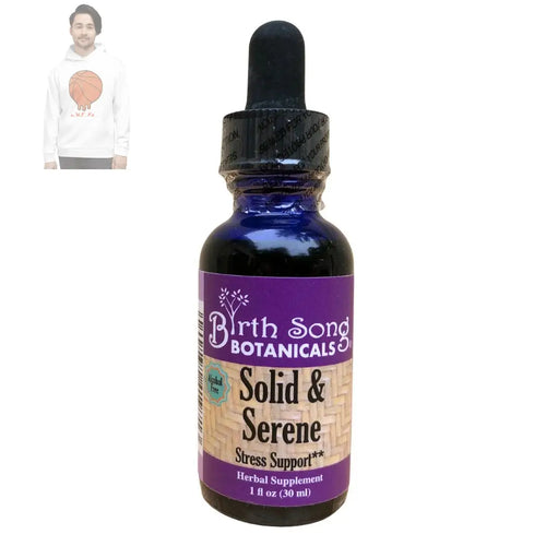 Solid & Serene Herbal Tincture Stress Support with Passionflower 1 oz. Birth Song Botanicals Co.