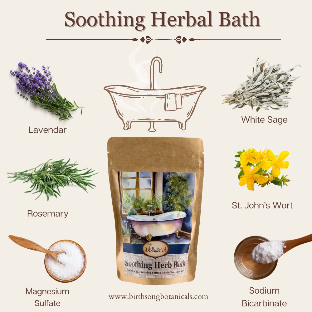 Herbal Soothing Bath and Foot Soak for Stress Relief with Lavender