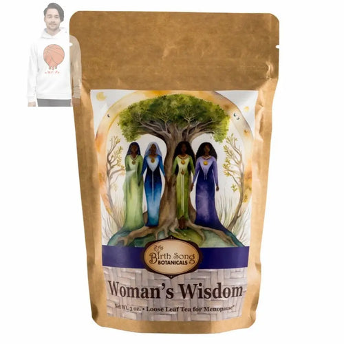 Woman's Wisdom Nourishing Herbal Menopause Tea for Hot Flashes with Tulsi Birth Song Botanicals Co.