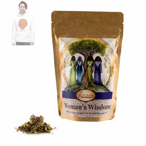 Woman's Wisdom Nourishing Herbal Menopause Tea for Hot Flashes with Tulsi Birth Song Botanicals Co.