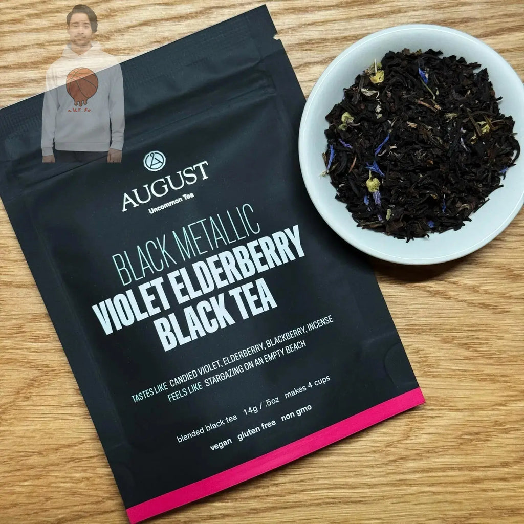 Black Metallic - Violet Elderberry Black Tea August Uncommon Tea